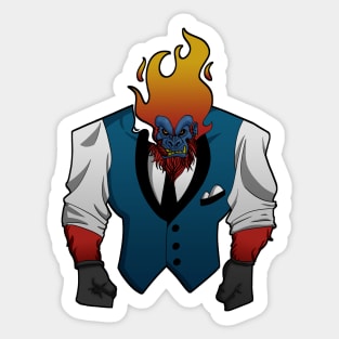 Flaming Gorilla Sticker